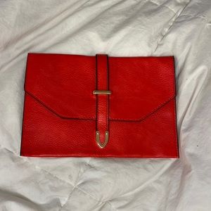 NWOT Red Vegan Leather Clutch Wallet